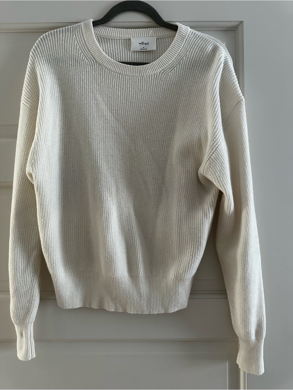 Wilfred Cream Ribbed Knit Pullover